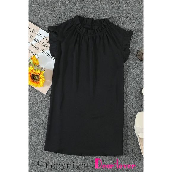 Azura Exchange  Black Flounced Tank Top - Picture 13 of 15